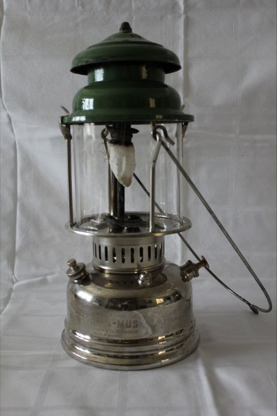 Lampe à Pétrole Primus N°1020 Vintage Suède Verre Et Laiton