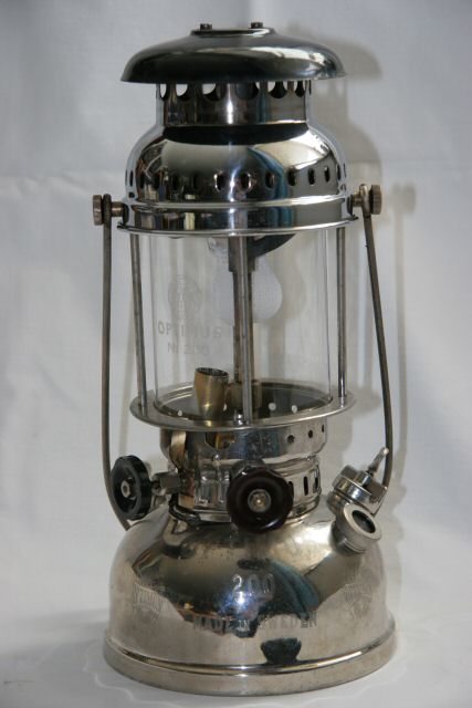 Lanterne à pétrole Optimus 1200 vintage en laiton 250CP, lampe de camping à gaz pétrole sous pression - France