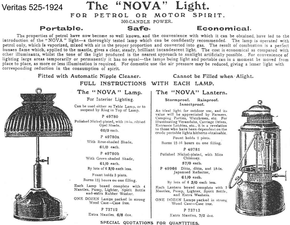 Veritas Nova model P 49781 Classic Pressure Lamps & Heaters