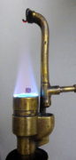 Unknown table lamp blue Bunsen flame.jpg