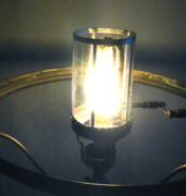 Unknown table lamp lit with mica globe.jpg