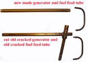 Karlin patent lamp old a new made generator and fuel feed tube.jpg